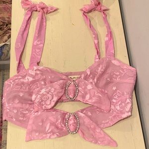 FOR LOVE AND LEMONS + COSMO pink crop top